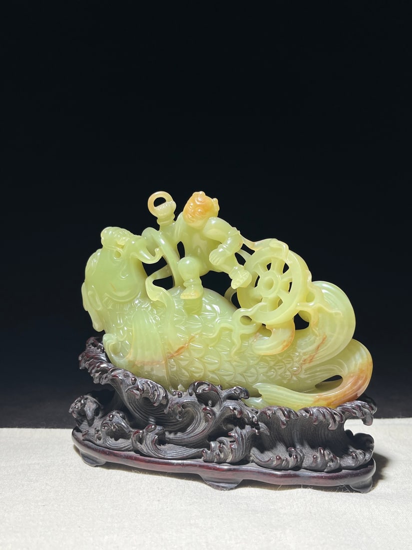Qing Dynasty Hetian Yellow Jade Ornament: 11.7*7.8*3/261.5g