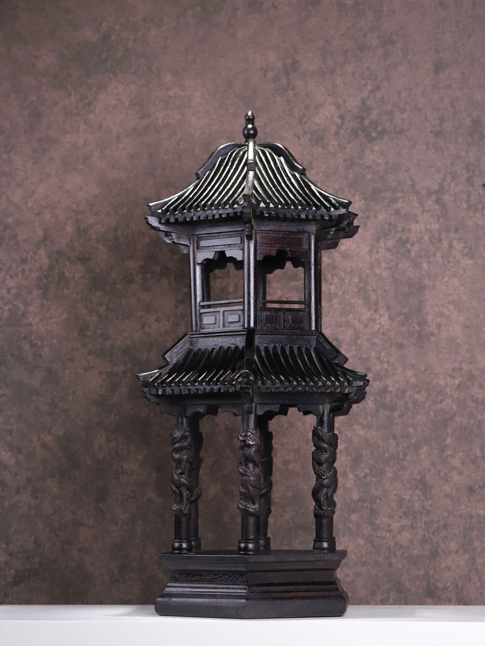 Qing Dynasty Agarwood Pavilion Ornament: 74*37/3.12kg
