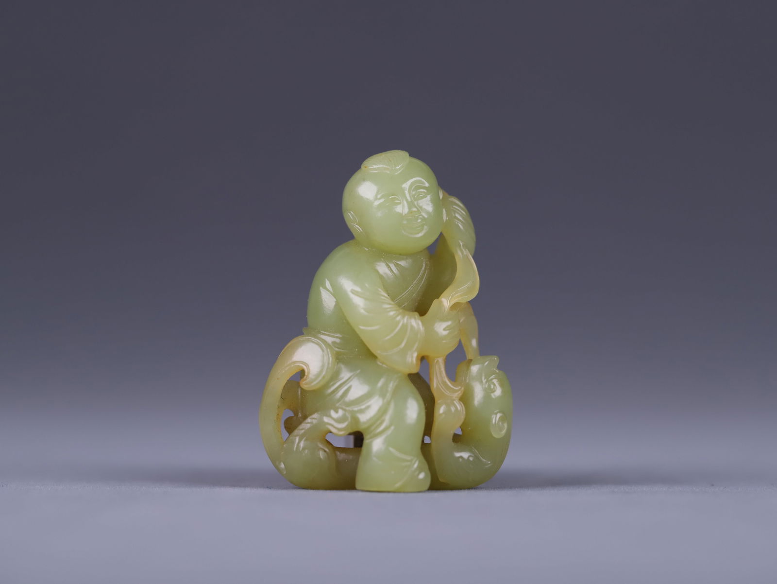 Qing Dynasty Hetian yellow jade carving: 5.6*4.2*2.5/55.2g