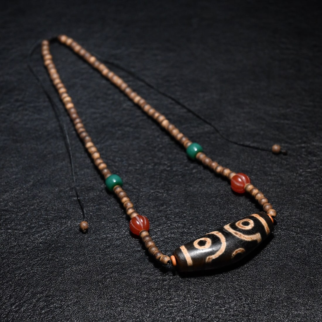 Tibetan Six-Eyed Dzi Bead Necklace (1 of 1)