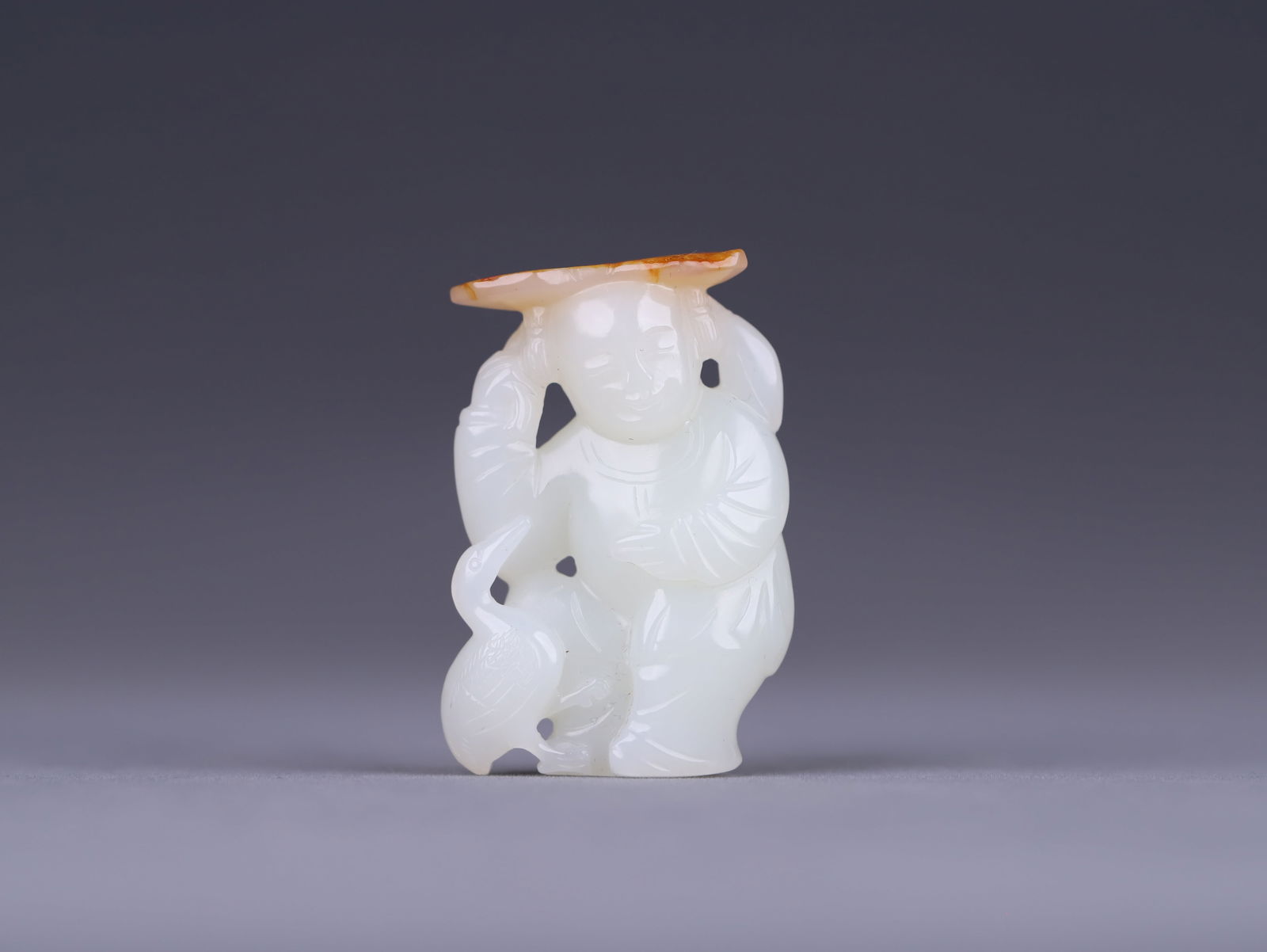 Qing Dynasty Hetian Jade Pebble Hand-held Piece with Skin (1 of 4)