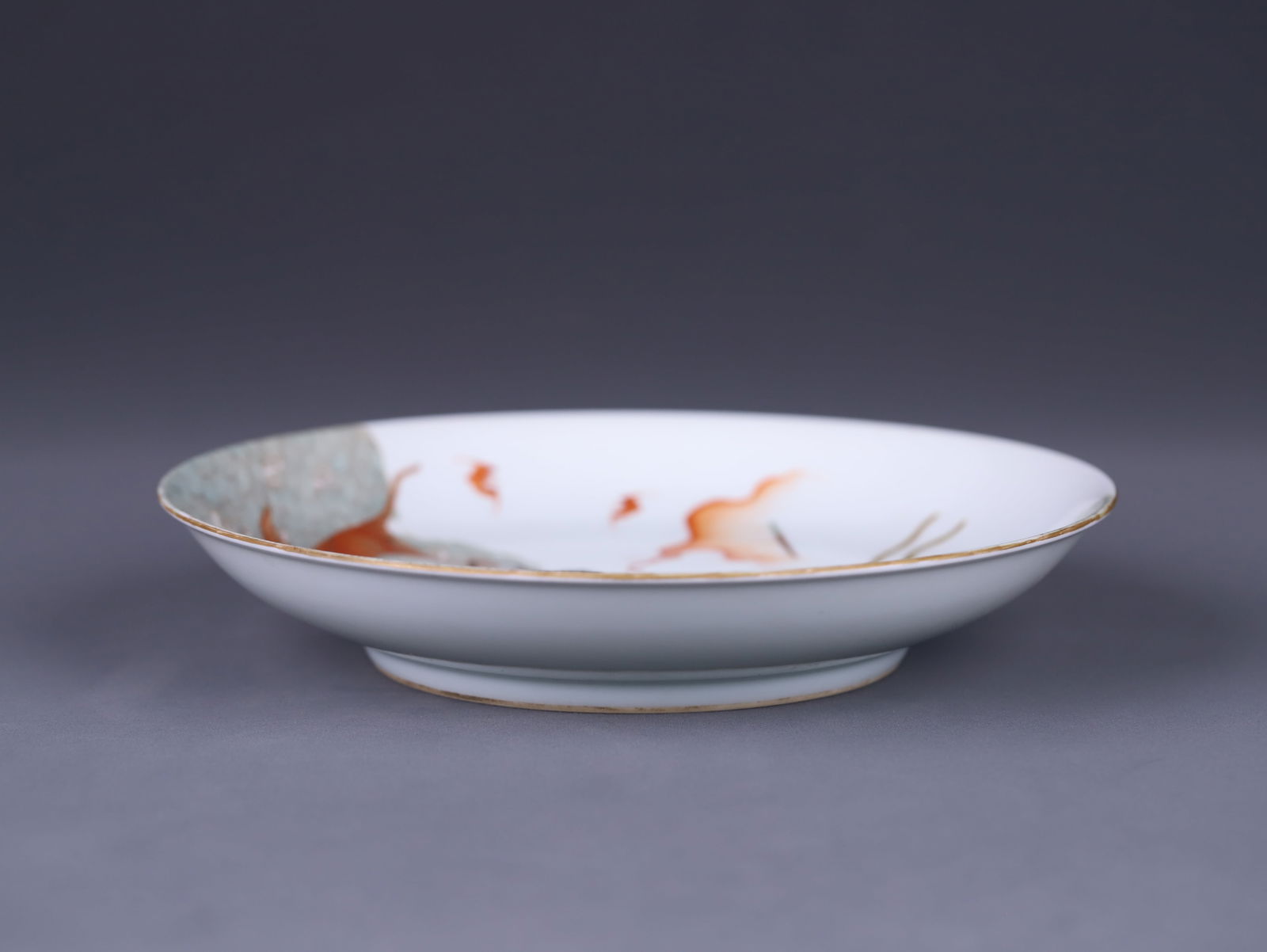 Qianlong-Marked Jadeite Plate: 20.5*4