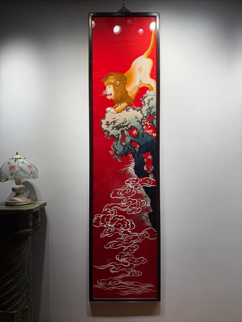 Republic of China period Hunan embroidery: 203*50