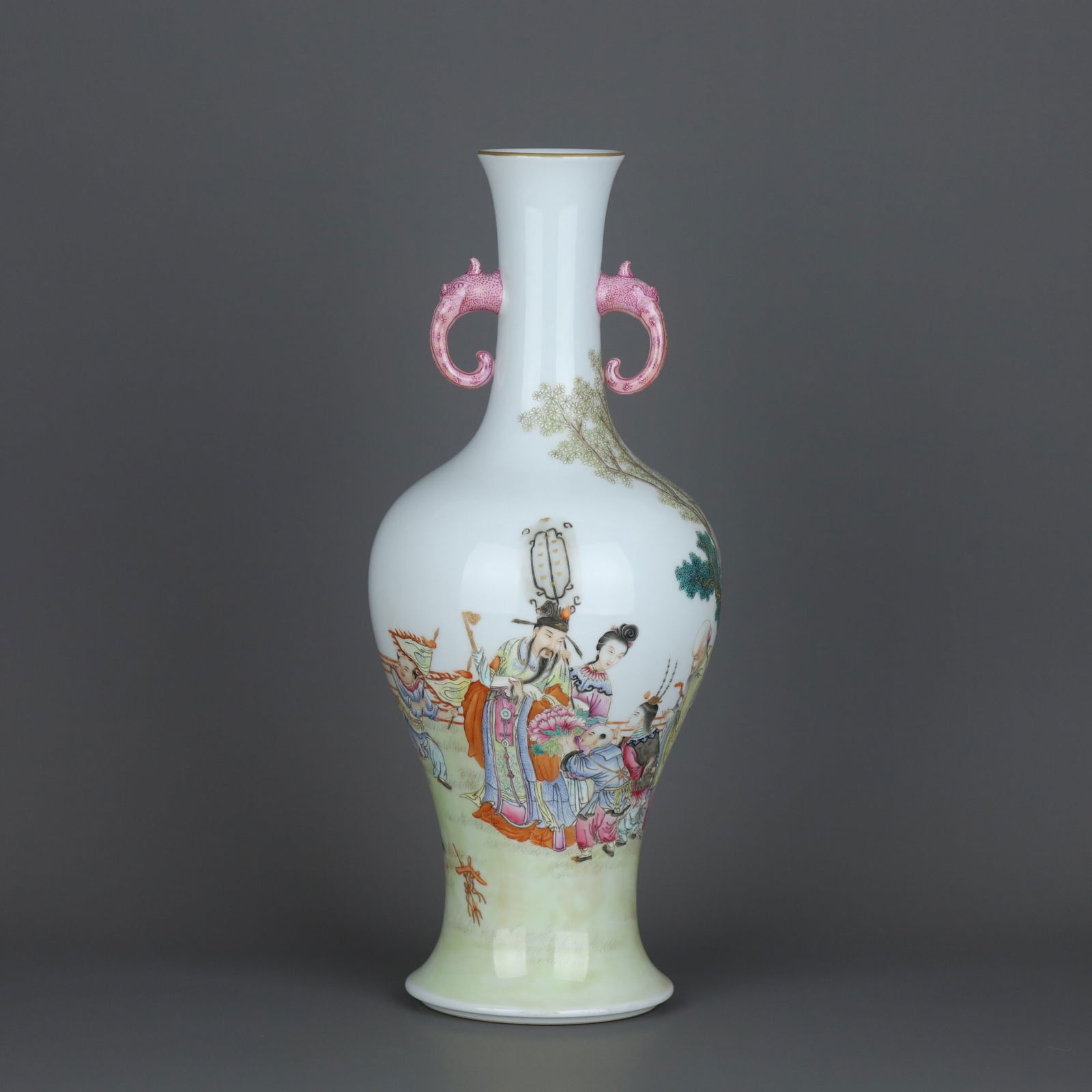 Yongzheng mark Pink Elephant Ear Bottle: 36*15