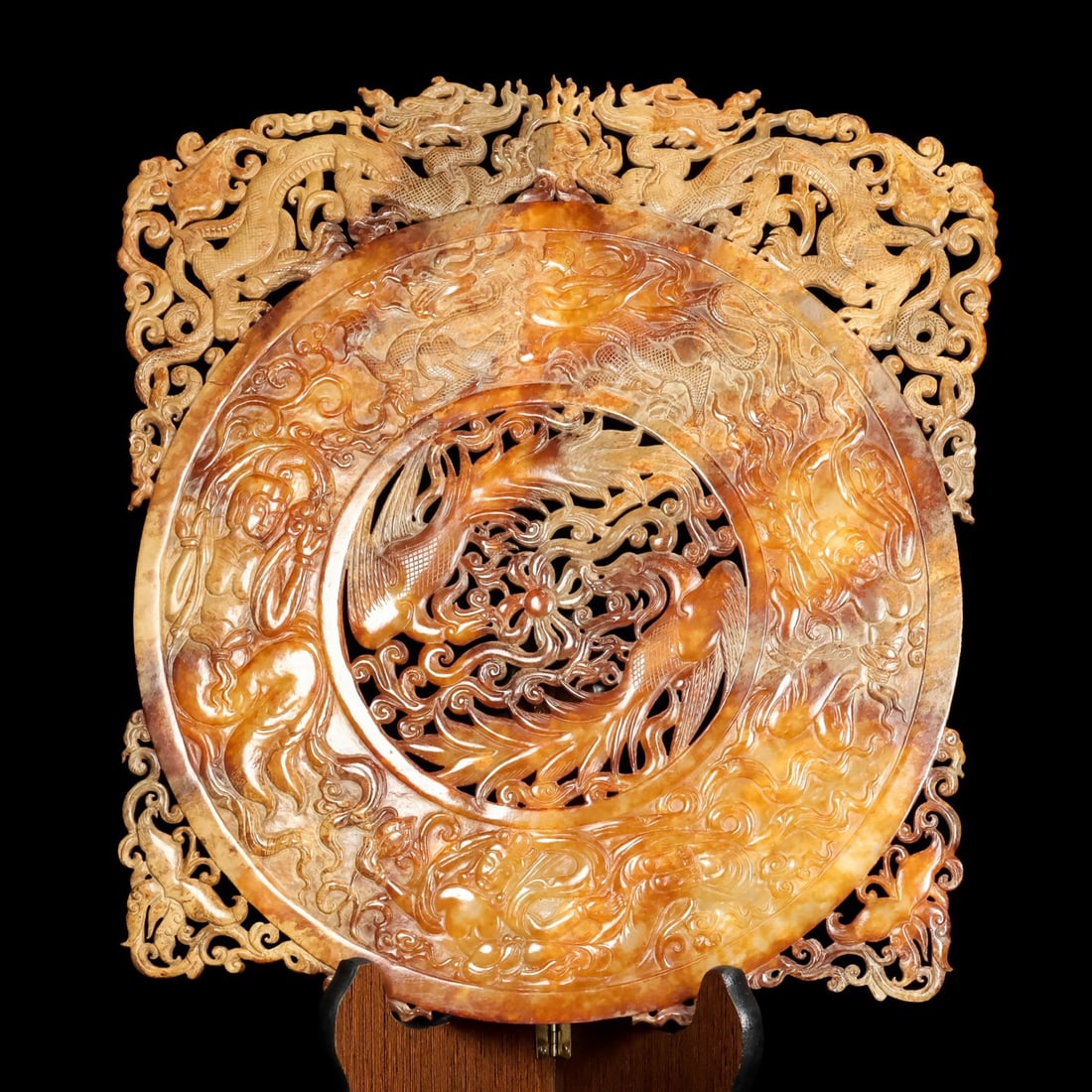 Tang Dynasty Hetian Jade Bi: 30*32*1/1.68kg