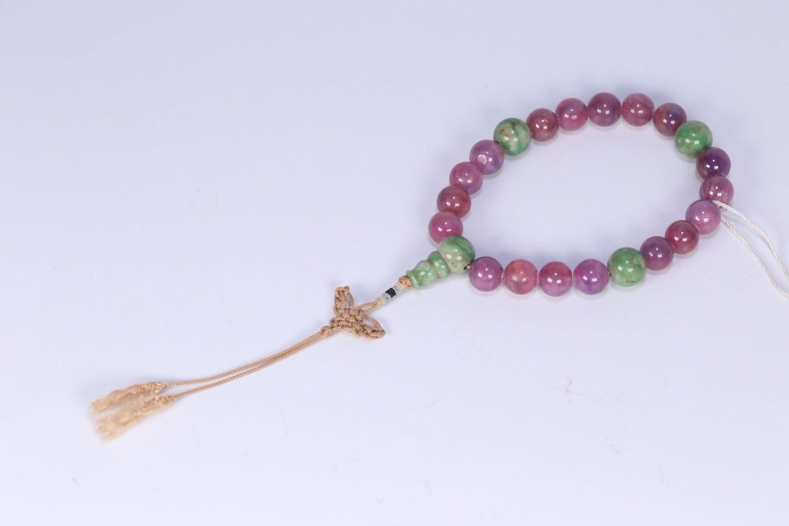 Qing Dynasty court style tourmaline 18-bead handheld bracelet: 1.2/76g