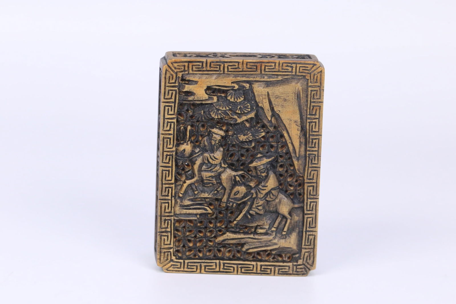 Qing Dynasty Boxwood Plaque: 6*4.4*1.2/19g
