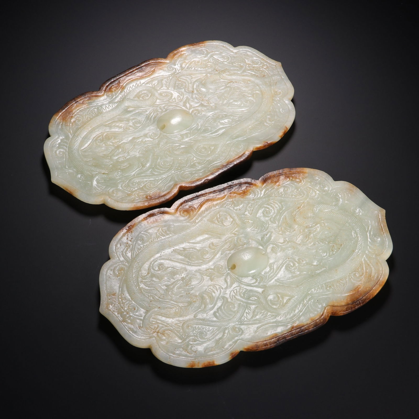 Han Dynasty Jade Mirror: 22*13.3/803g