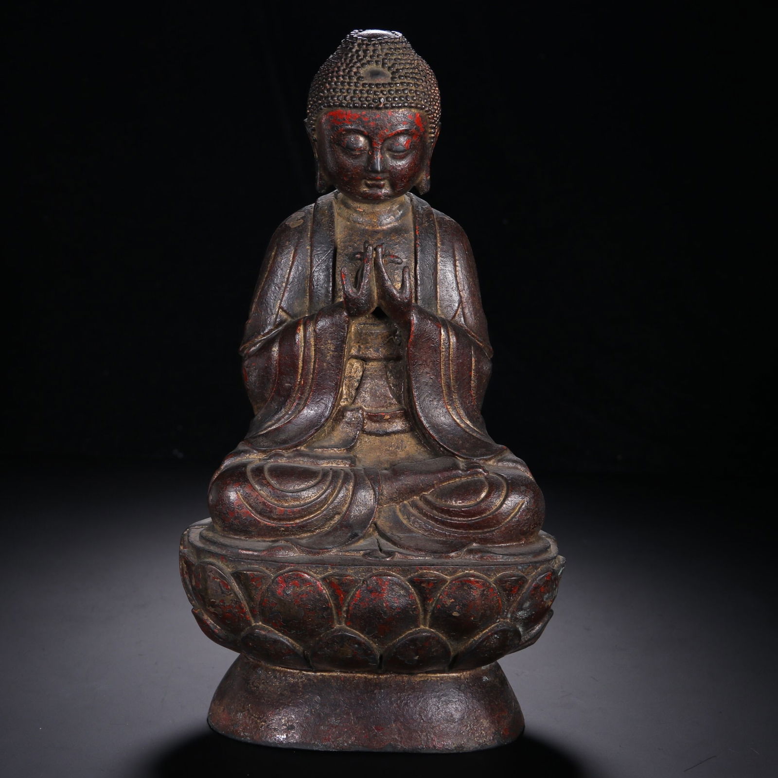 Ming Dynasty Bronze Lacquered and Gilded Buddha Statue (1 of 1)