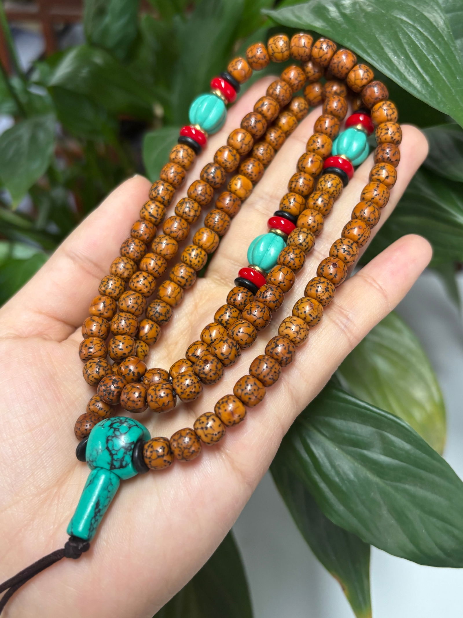 Tibetan Bodhi Seed 108 Bead Rosary: 0 .6*0.7/34.5g