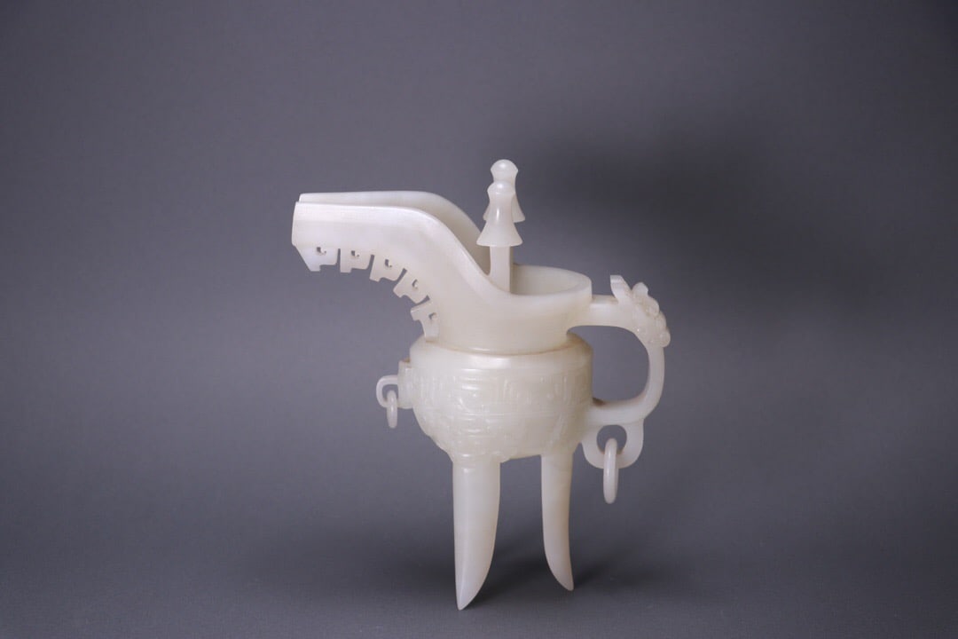 Hotan Jade Ring Ear Cup: 16*8.5*18/589g