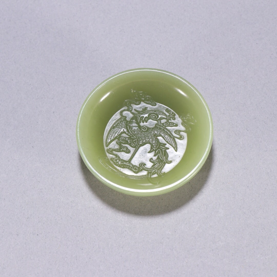 Qianlong -mark Hetian yellow jade brush rest: 5*1.3/25.9g