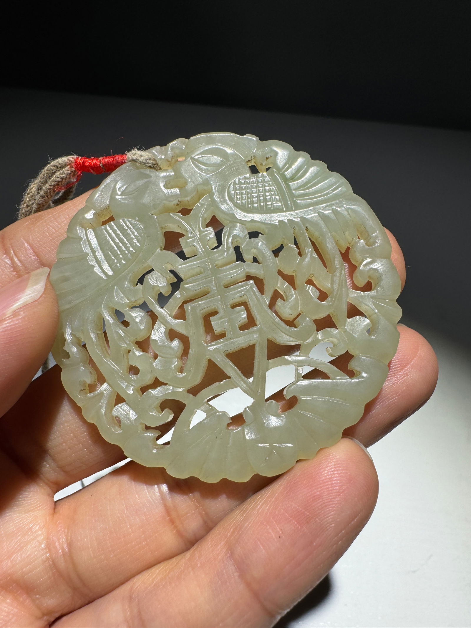 Hetian Jade Plaque: 5.5*0.5/21.3g