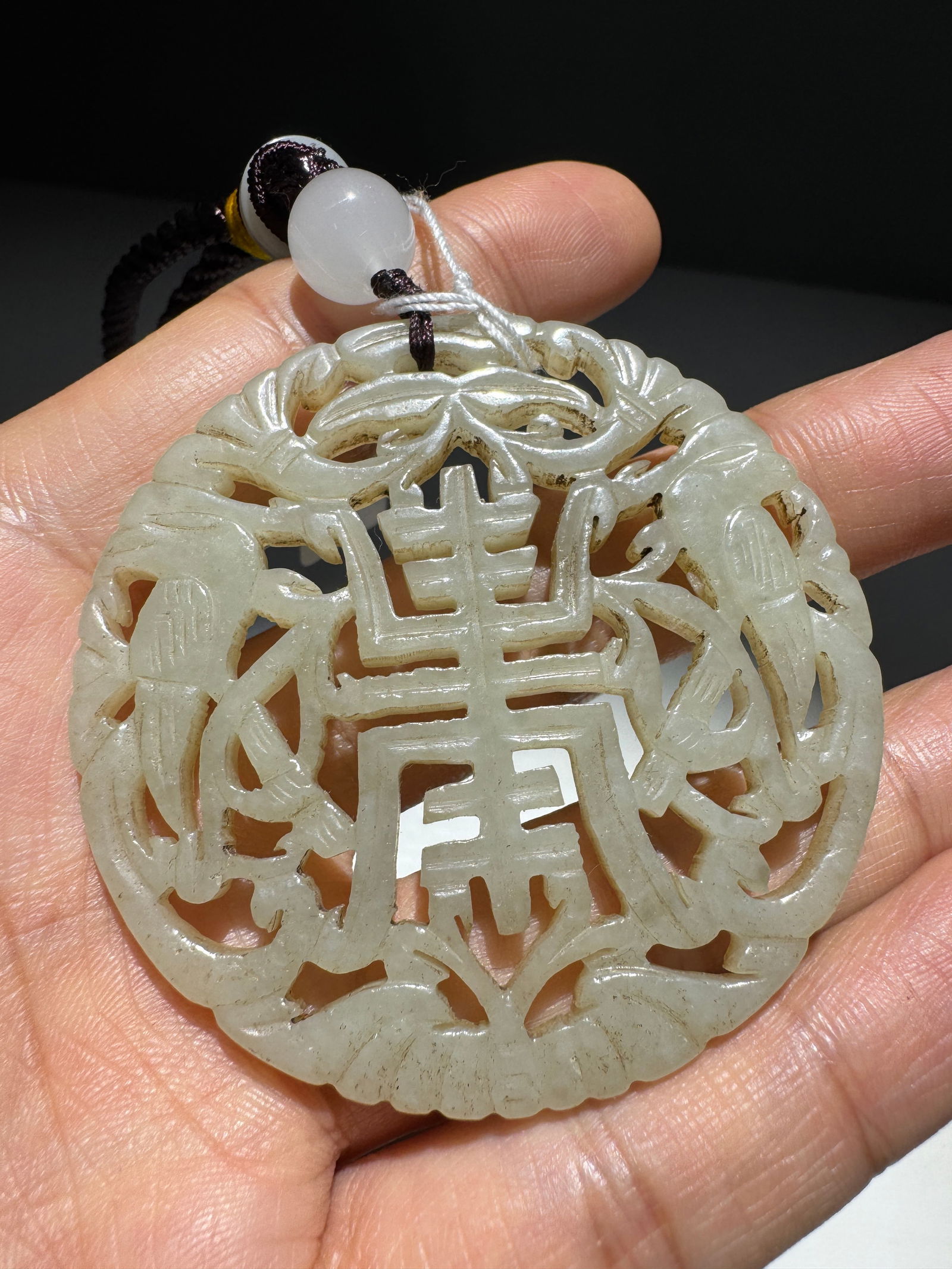 Hetian Jade Plaque: 5.9*0.45/25.3g