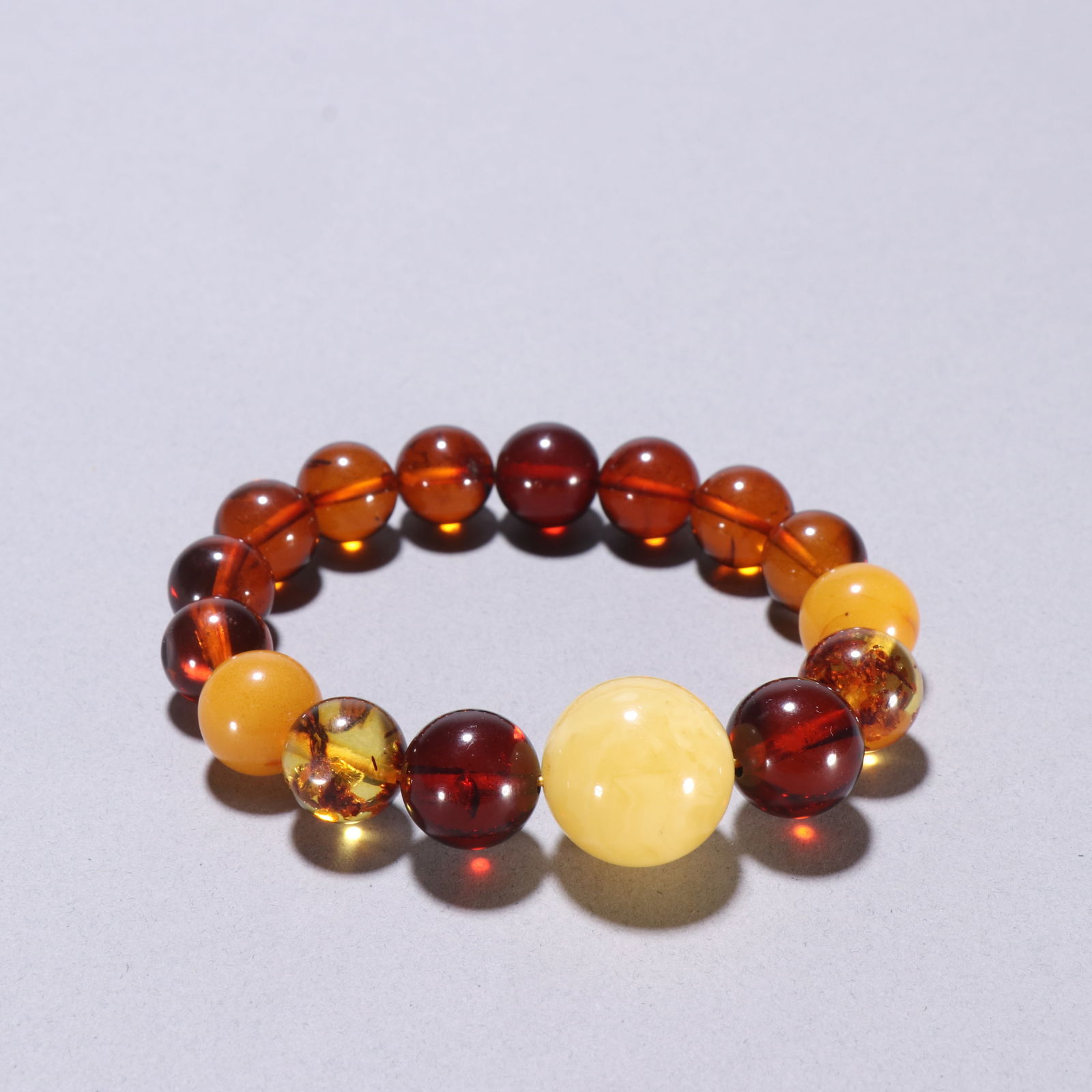 Amber and Beeswax Bracelet (1 of 1)