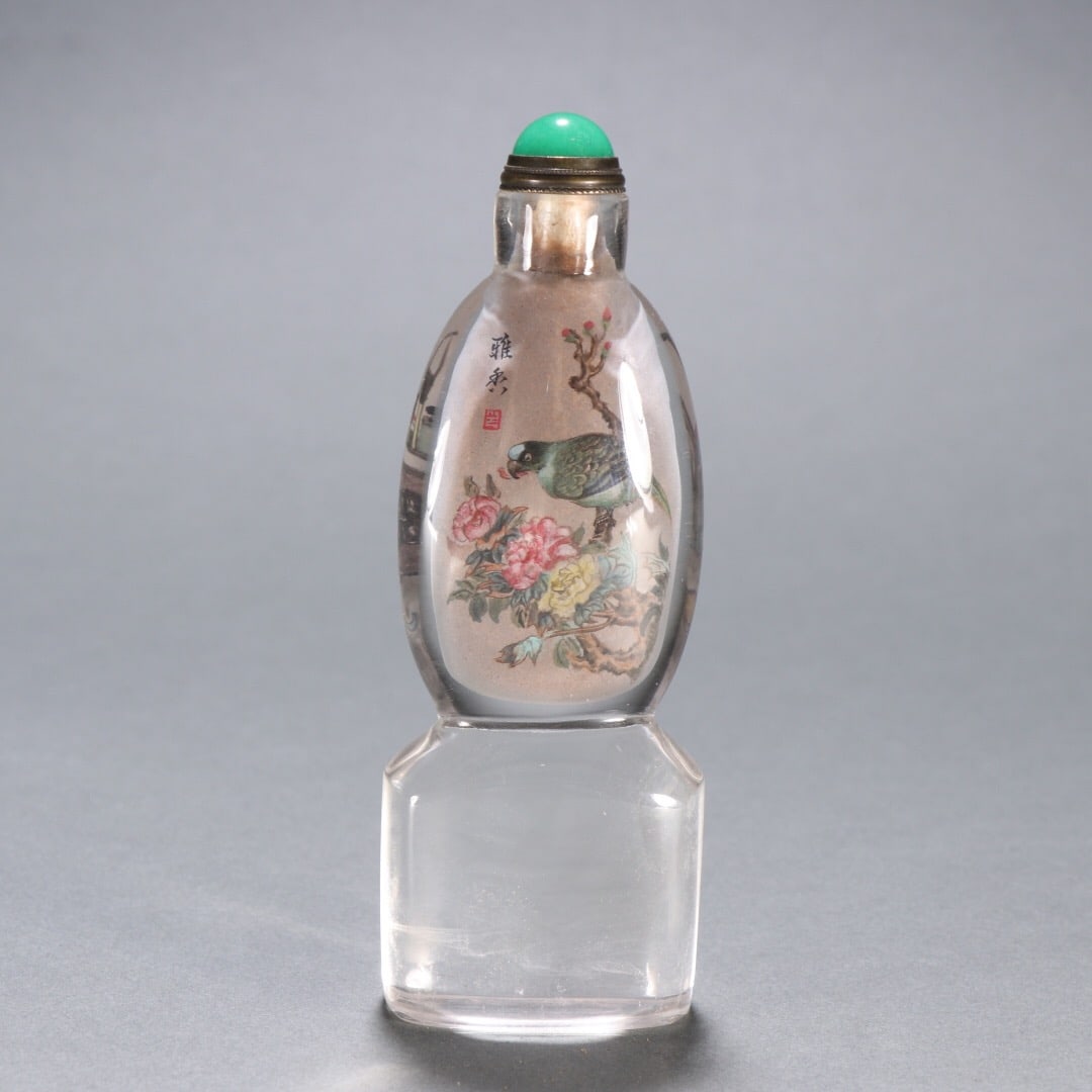 Crystal inside-painted snuff bottle (1 of 2)