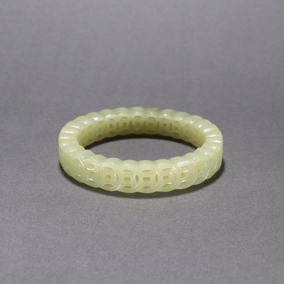 Qing Dynasty Hetian Yellow Jade Bracelet (1 of 1)