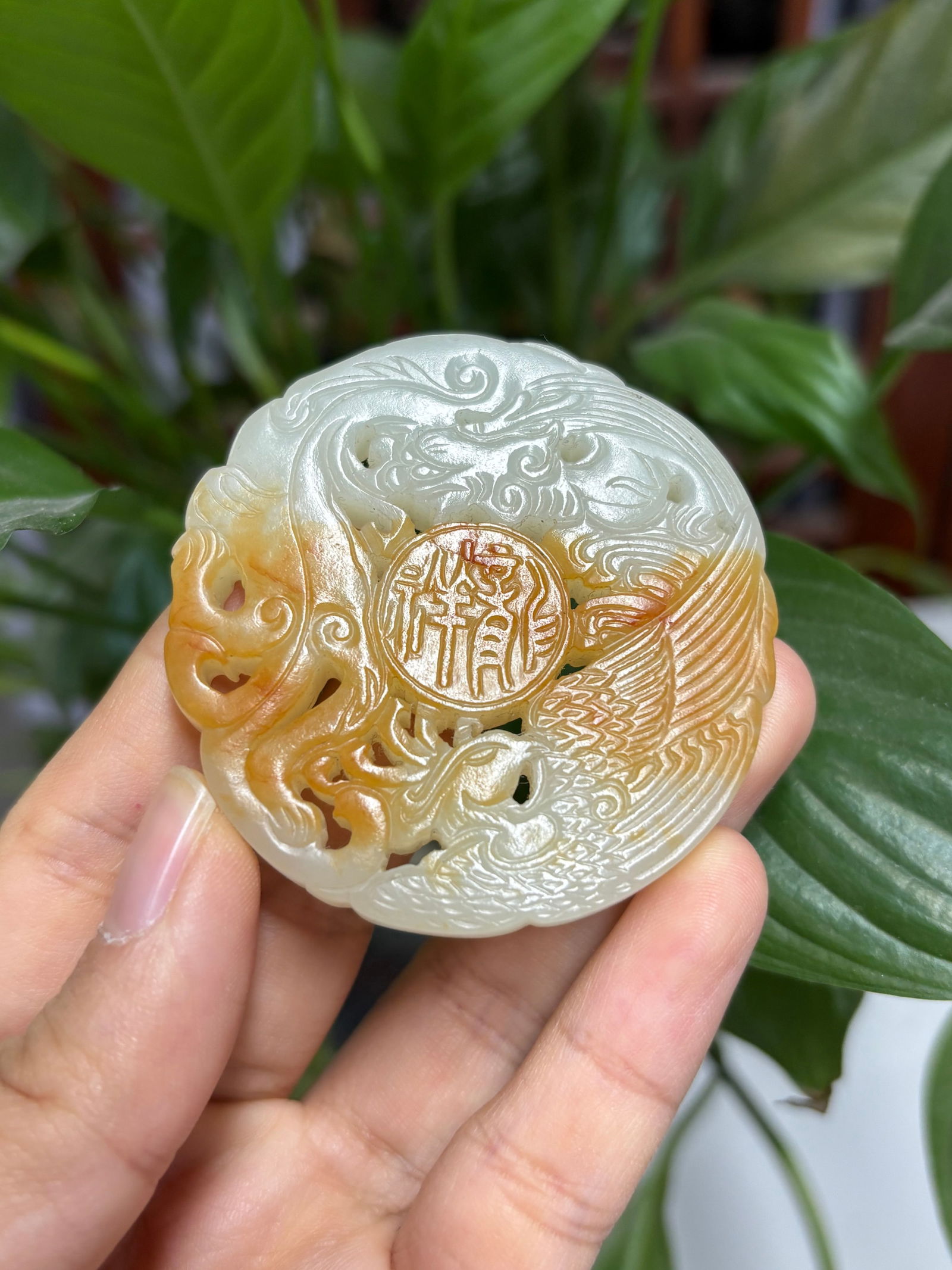 Hetian Jade Pebble Pendant with Skin (1 of 2)
