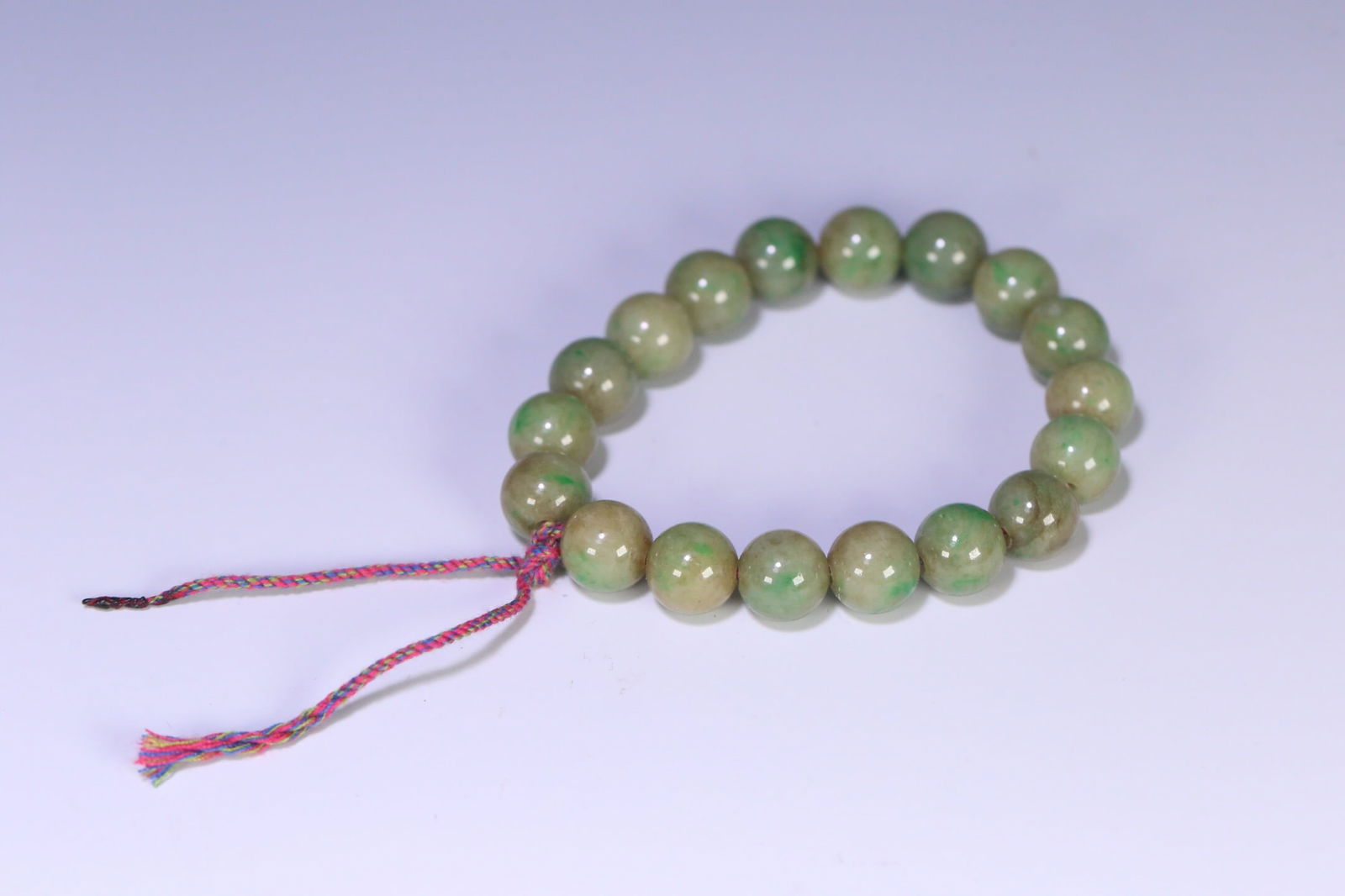 Qing Dynasty Jadeite Eighteen-Bead String: 1.1/39.4g