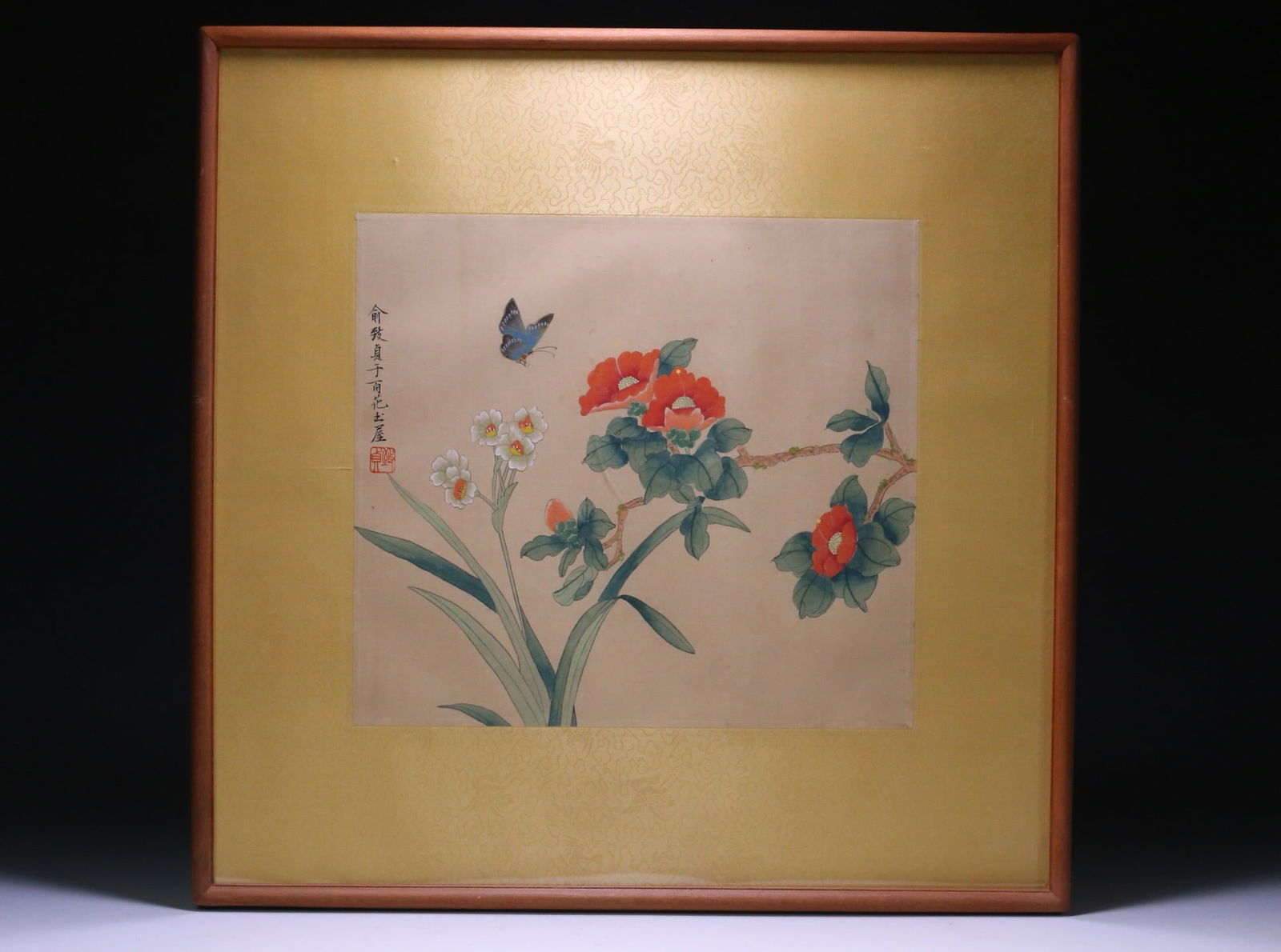 Yu Zhizhen-marked mirror frame: 52*52/33*30