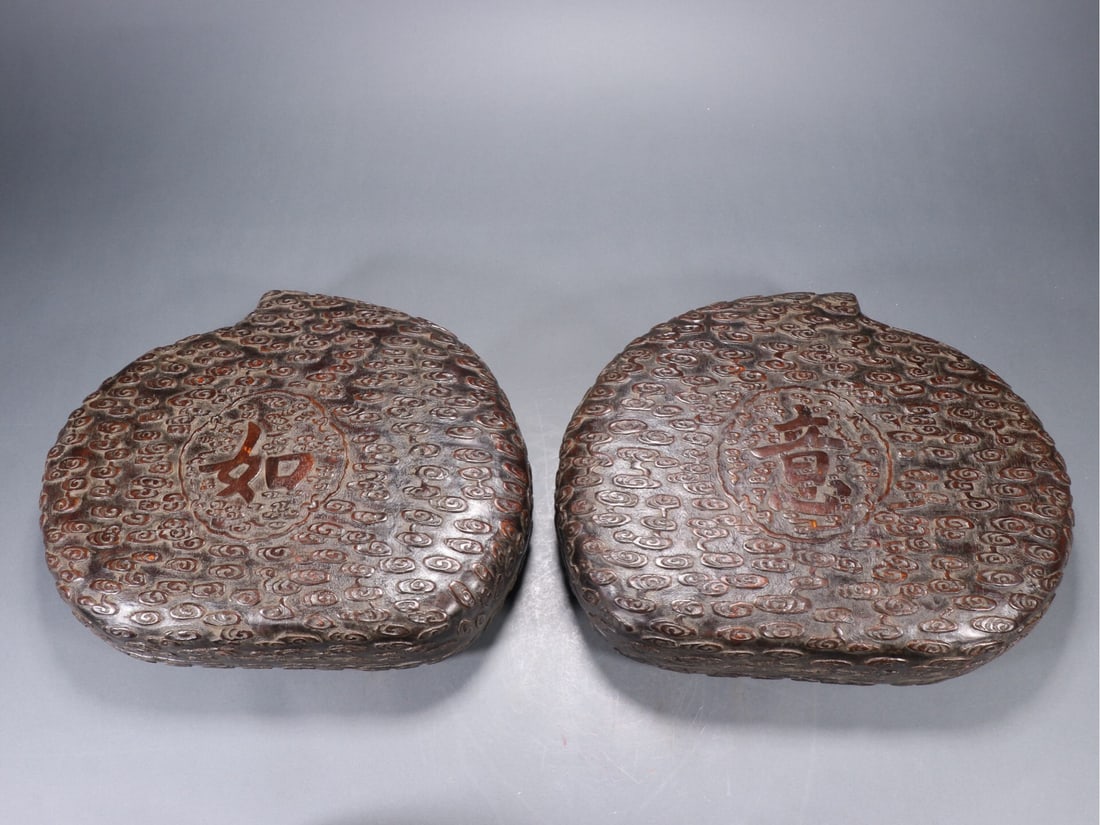 A pair of Qing Dynasty agarwood covered boxes: 35*28*11/1.8kg each