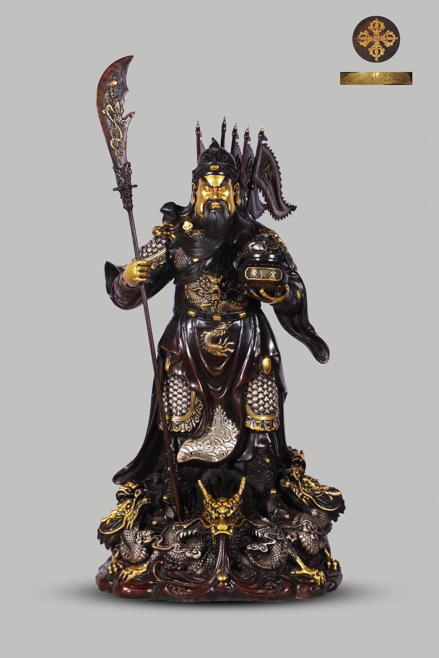 Yongle -mark Gilt Bronze Deity Statue: 60*30/14.2kg