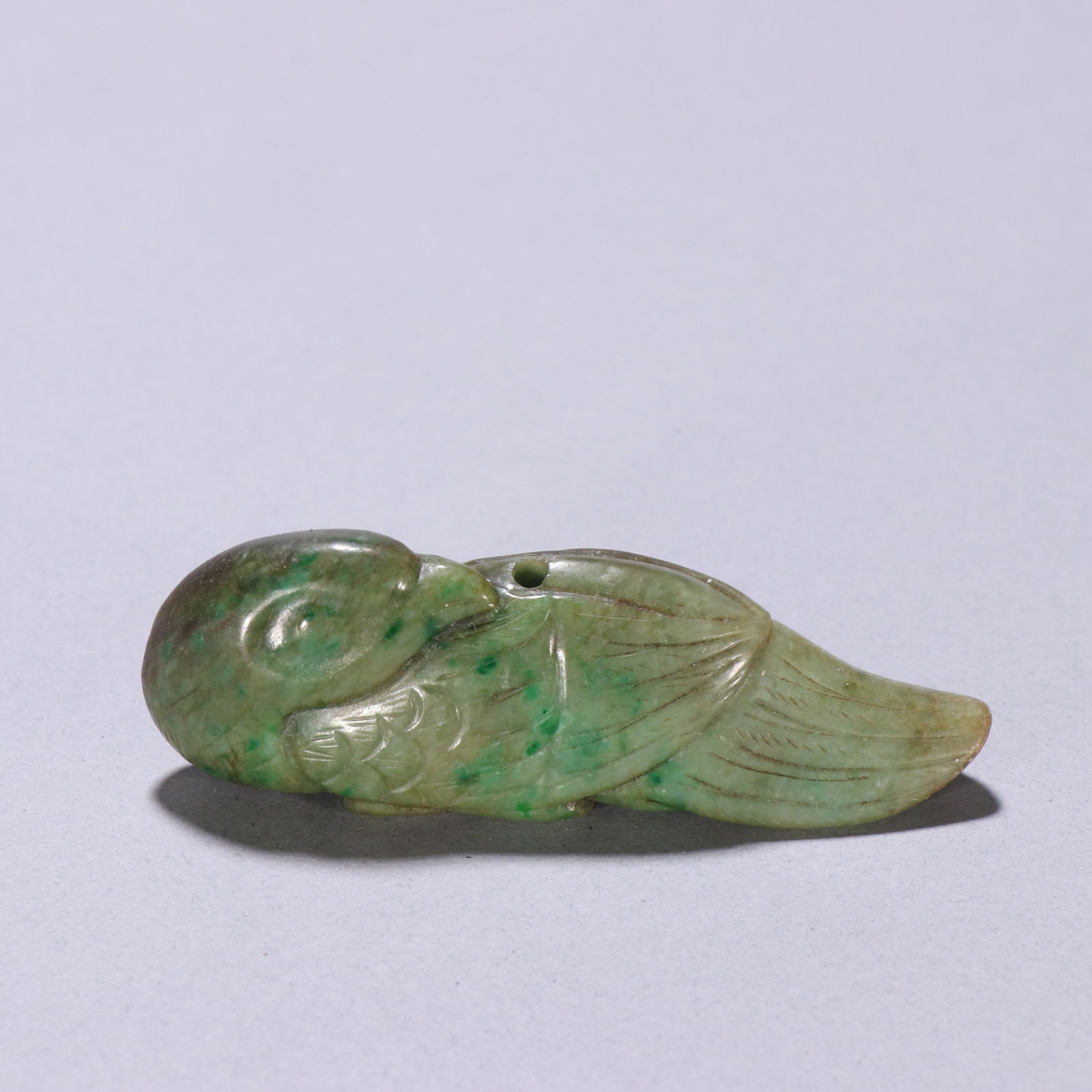 Qing Dynasty Jadeite Pendant: 7.2*2.6/60g