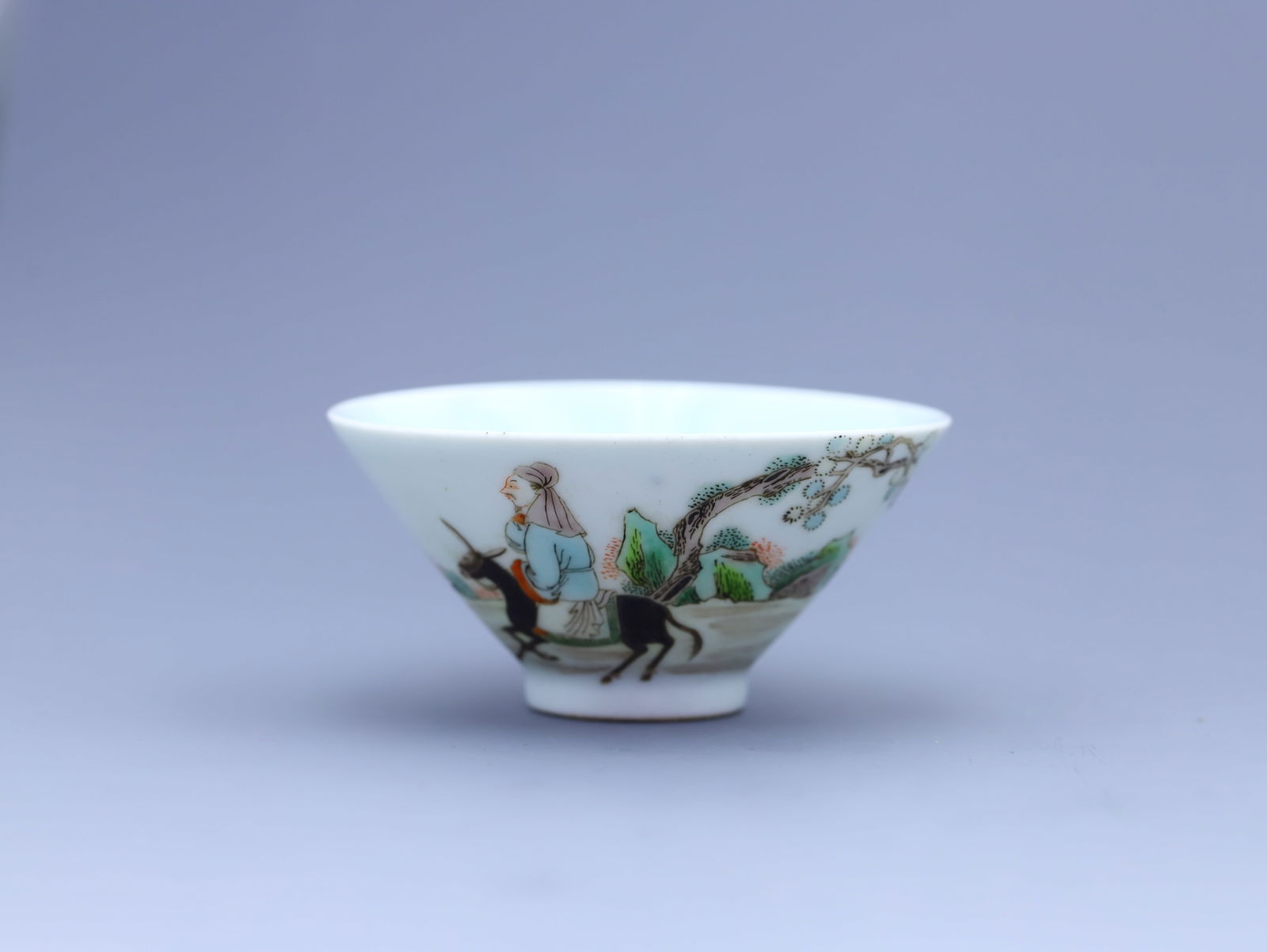 Qing Dynasty Imitation Chenghua -mark Five-Colored Bamboo Hat Cup: 7.7*3.7