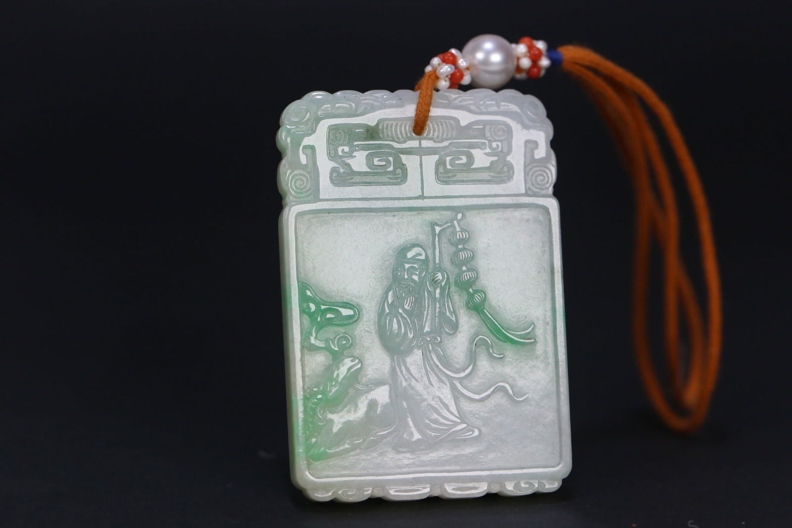 Qing Dynasty Jade Brand: 5 .9*4*0.6/46.8g