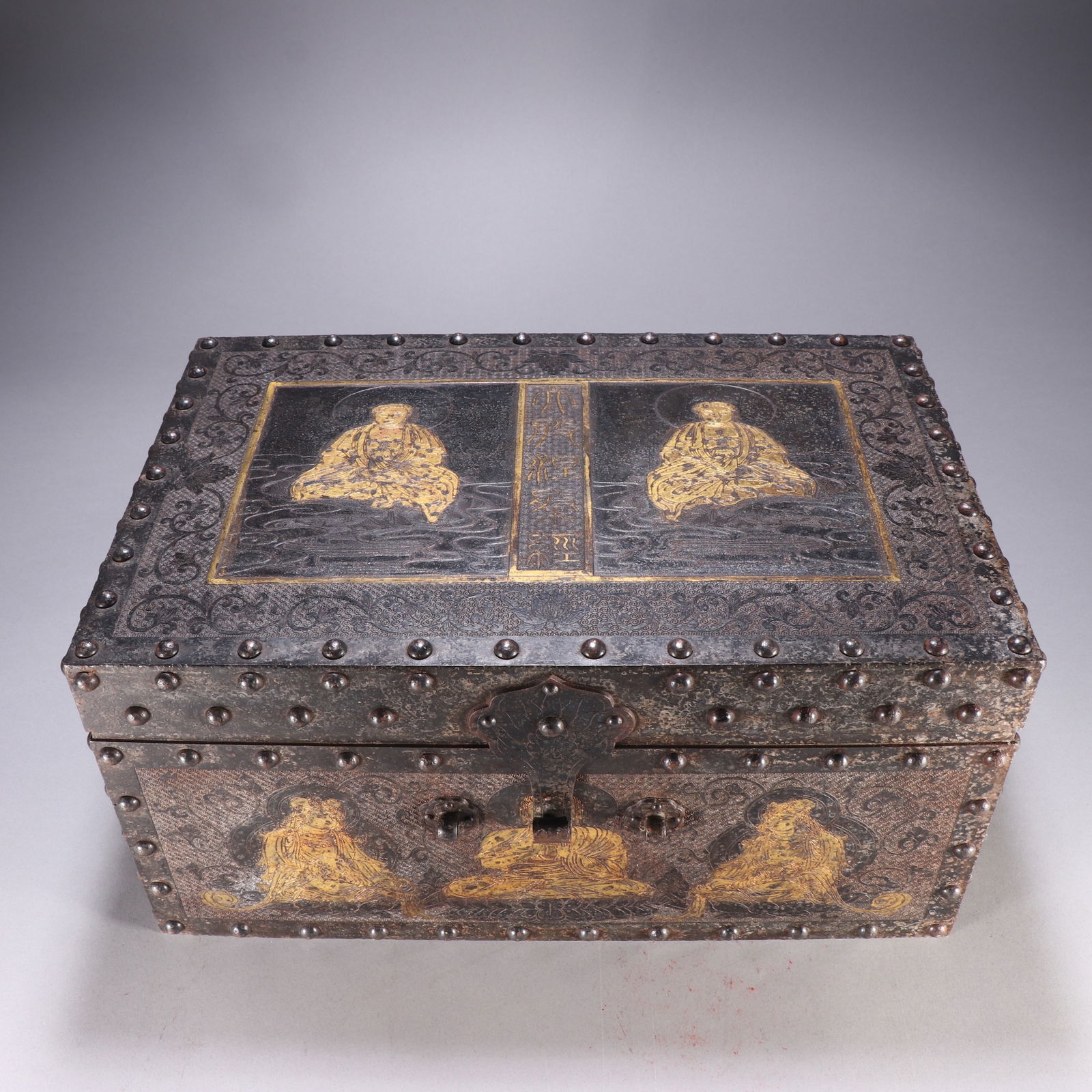 Gilt bronze sutra set with box (1 of 6)