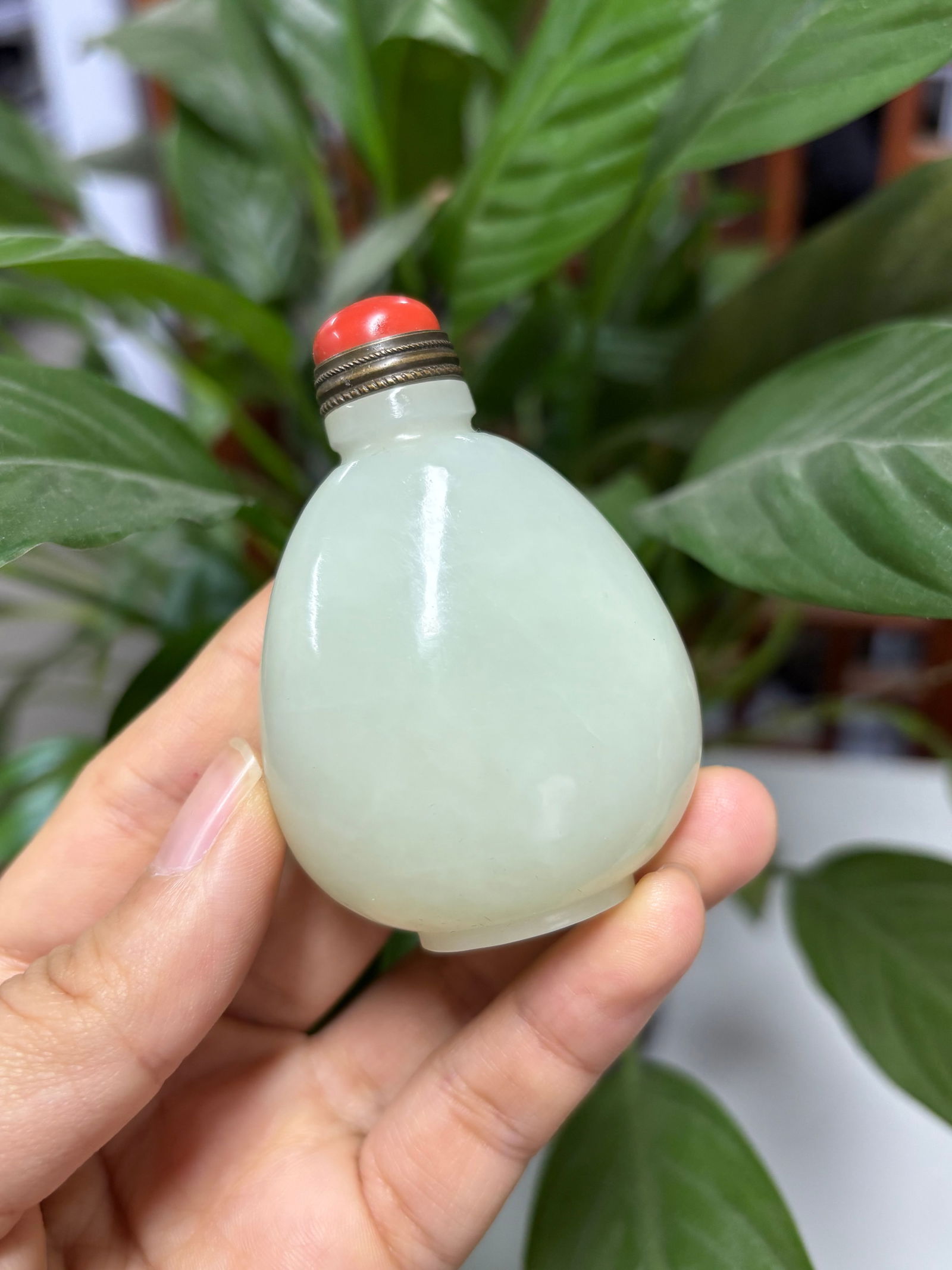 Tibetan Hetian Jade Agate Three-Eyed Dzi Bead Bracelet: 6 .45*4.45*2.9/73g