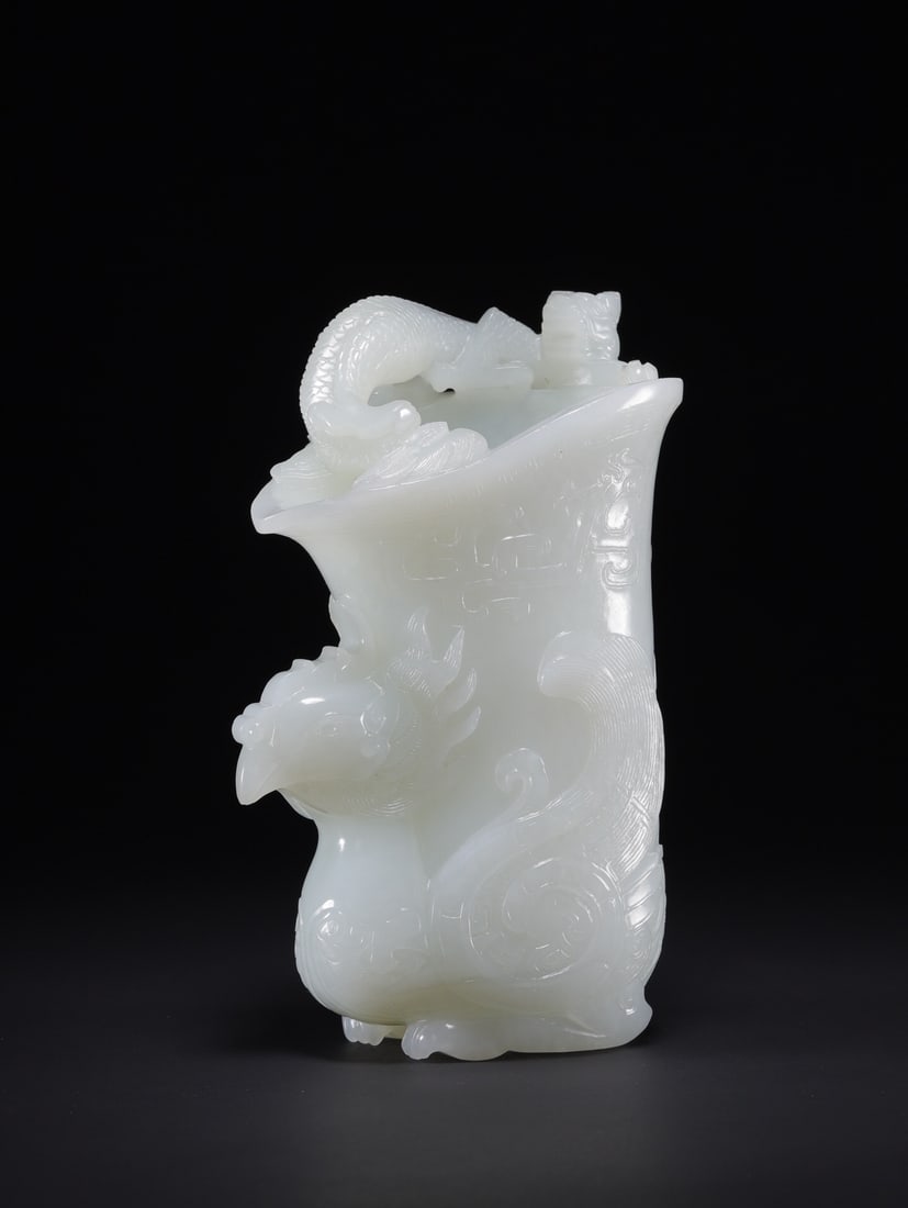 Hetian Jade Wine Cup: 1 3.8*8.5*5.8/518g