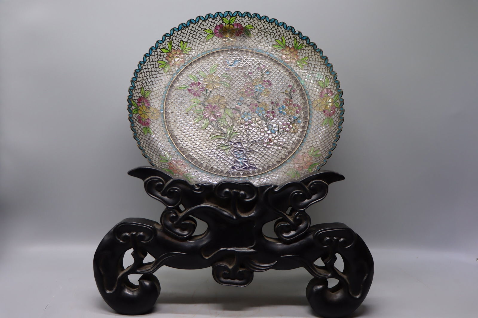 Glass Plate and Rosewood Stand: 2 4cm