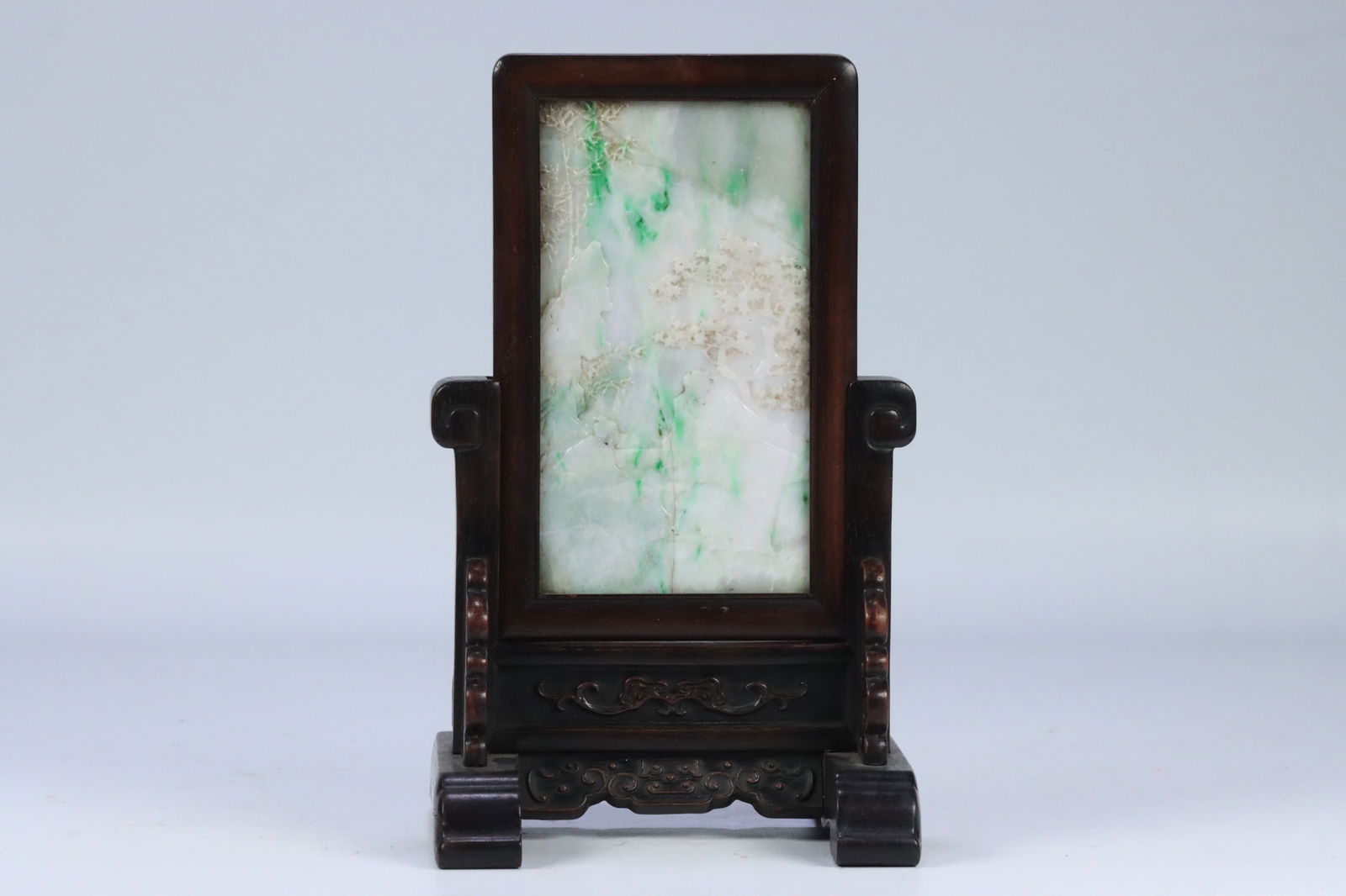 Qing Dynasty Rosewood Framed Screen Inlaid with Jade (1 of 3)
