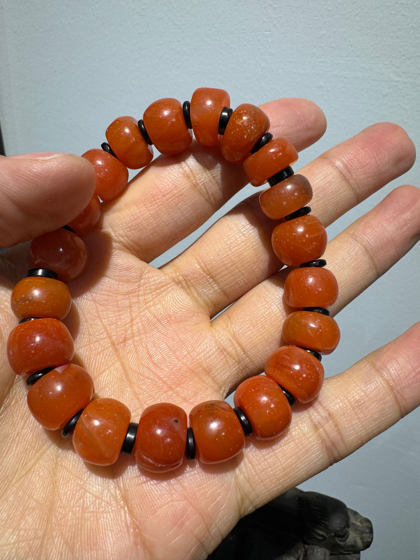 Qing Dynasty red agate bracelet (1 of 1)