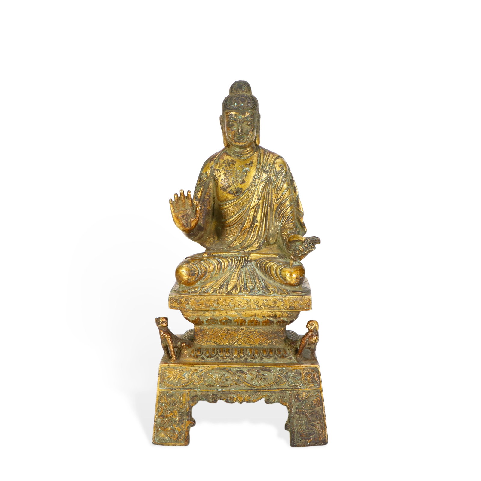 Chinese North Wei Dynasty Gilt Copper Seated Buddha (1 of 5)