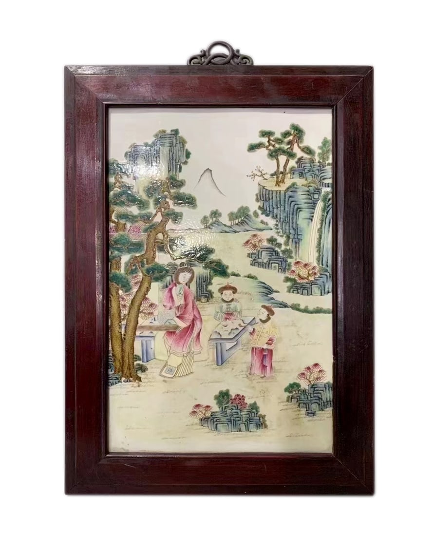 Chinese Qing Dynasty Famille Rose Porcelain Plaques with Figures (1 of 7)