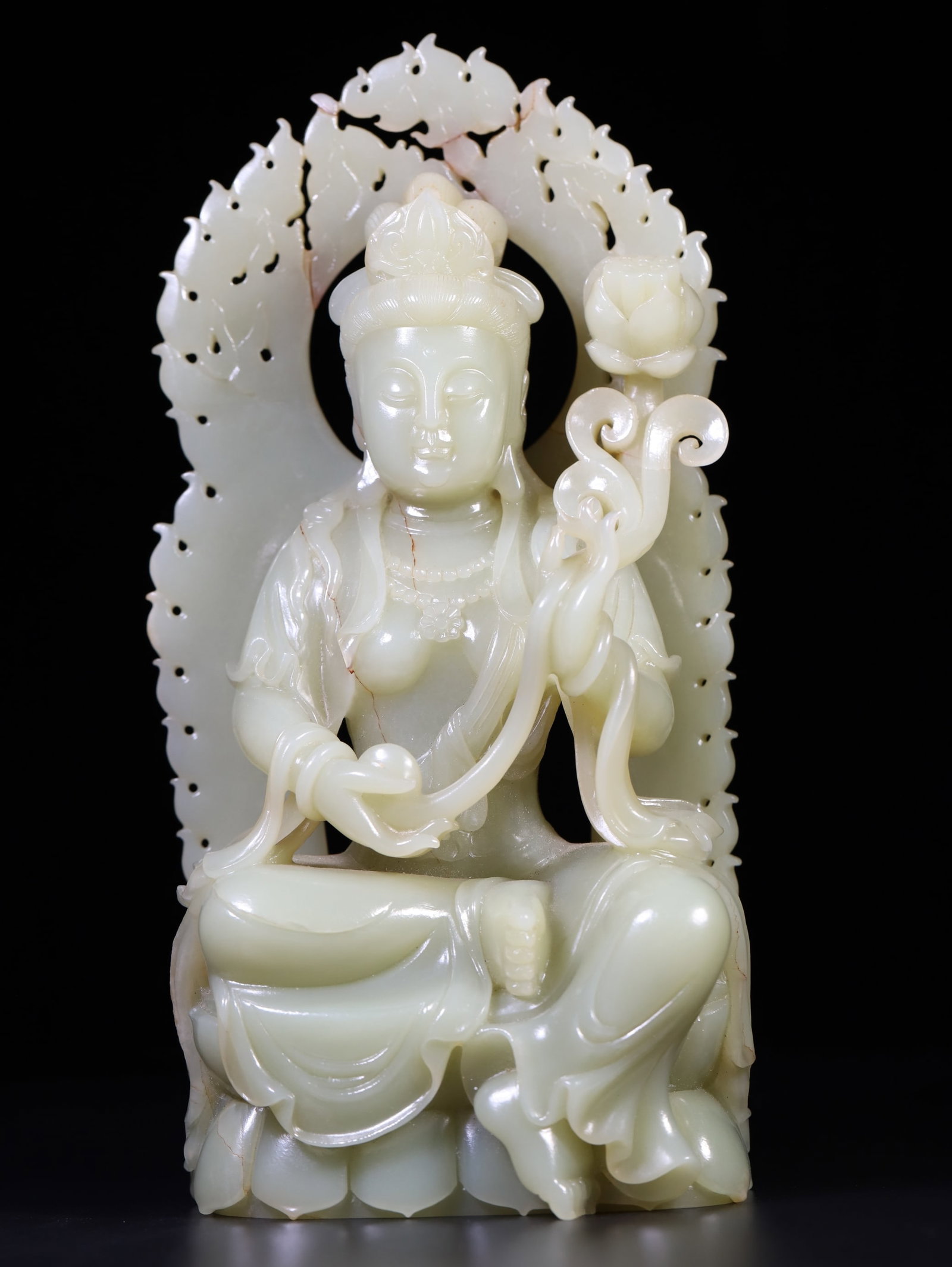 Chinese Hetian jade Guanyin ornament (1 of 9)