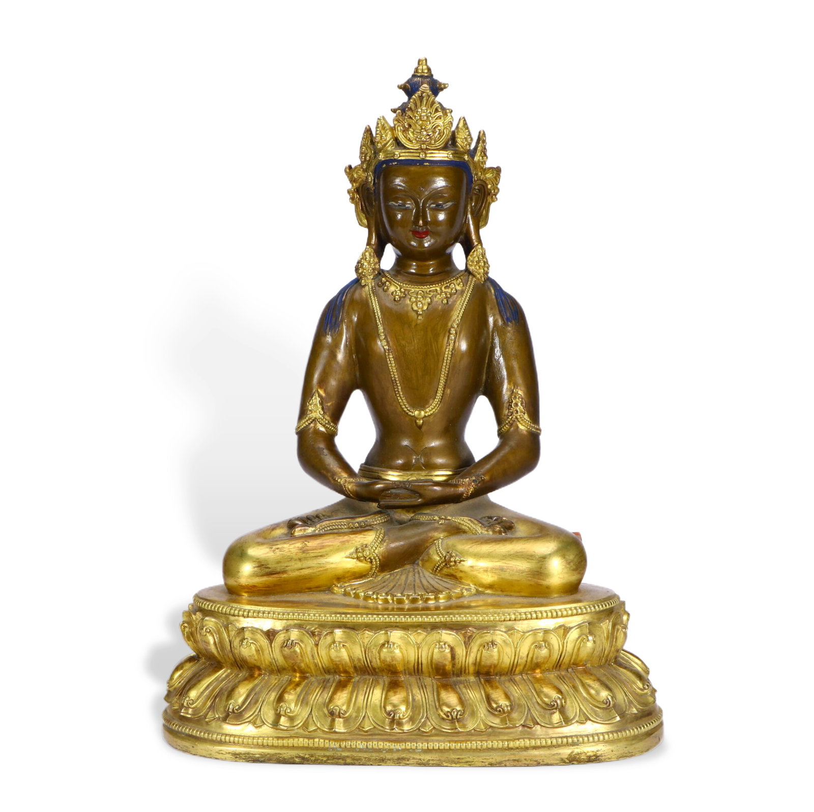 Chinese Gilt Copper Amitayus Buddha Statue (1 of 7)