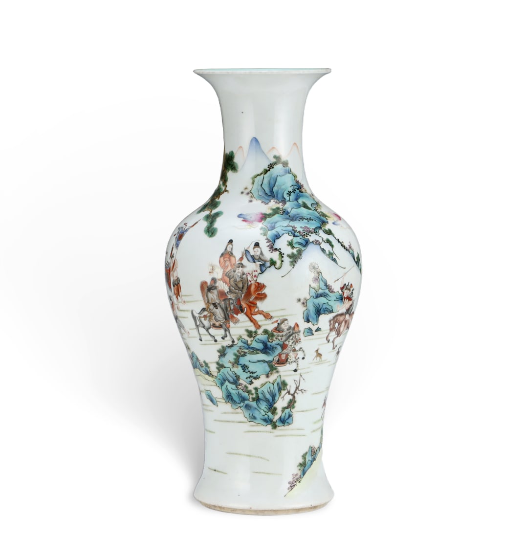 Chinese Qing Dynasty Qianlong Mark Famille Rose Guanyin Vase (1 of 9)