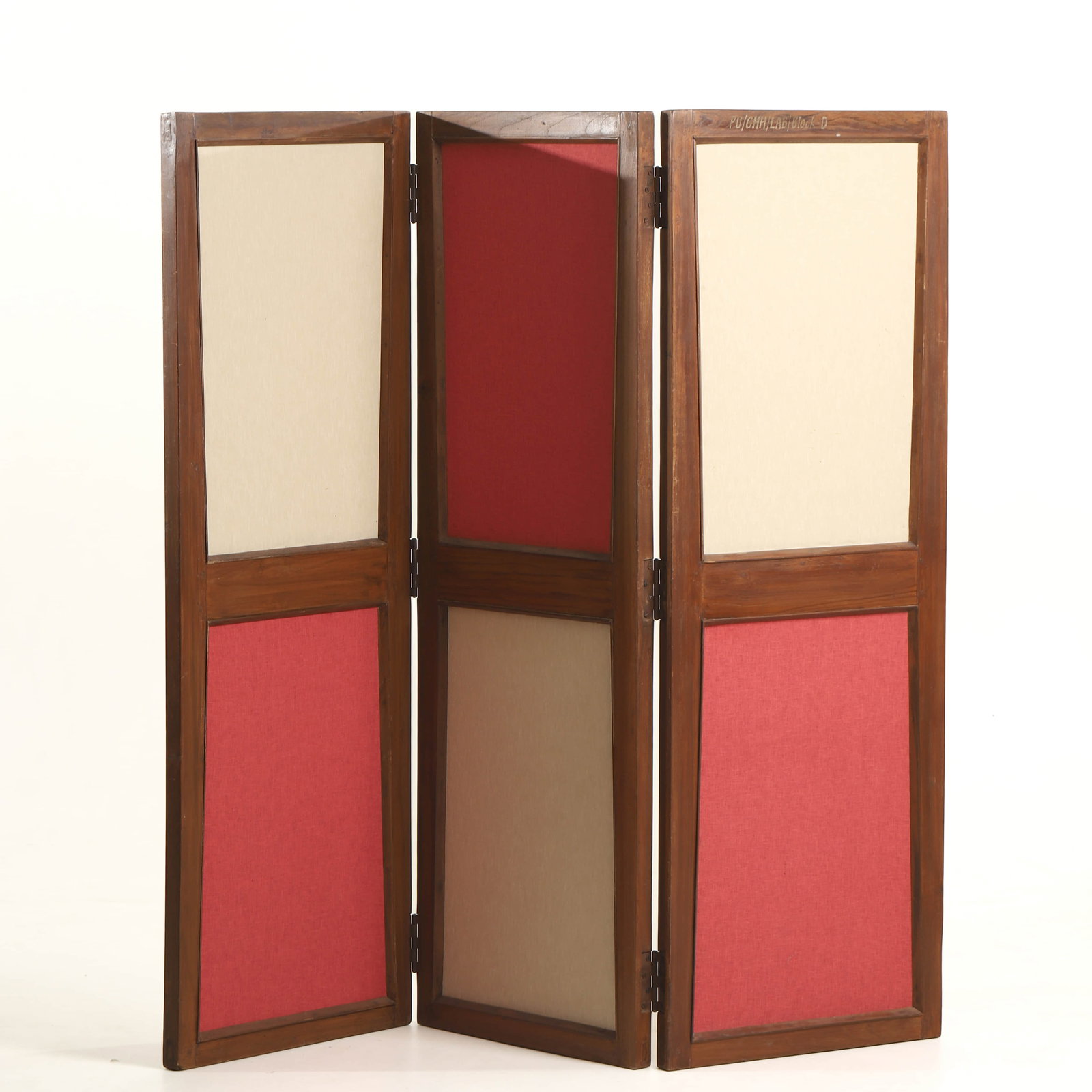 DOUBLE-SIDED THREE-PANEL SCREEN BY PIERRE JEANNERET (1896–1967) (1 of 4)