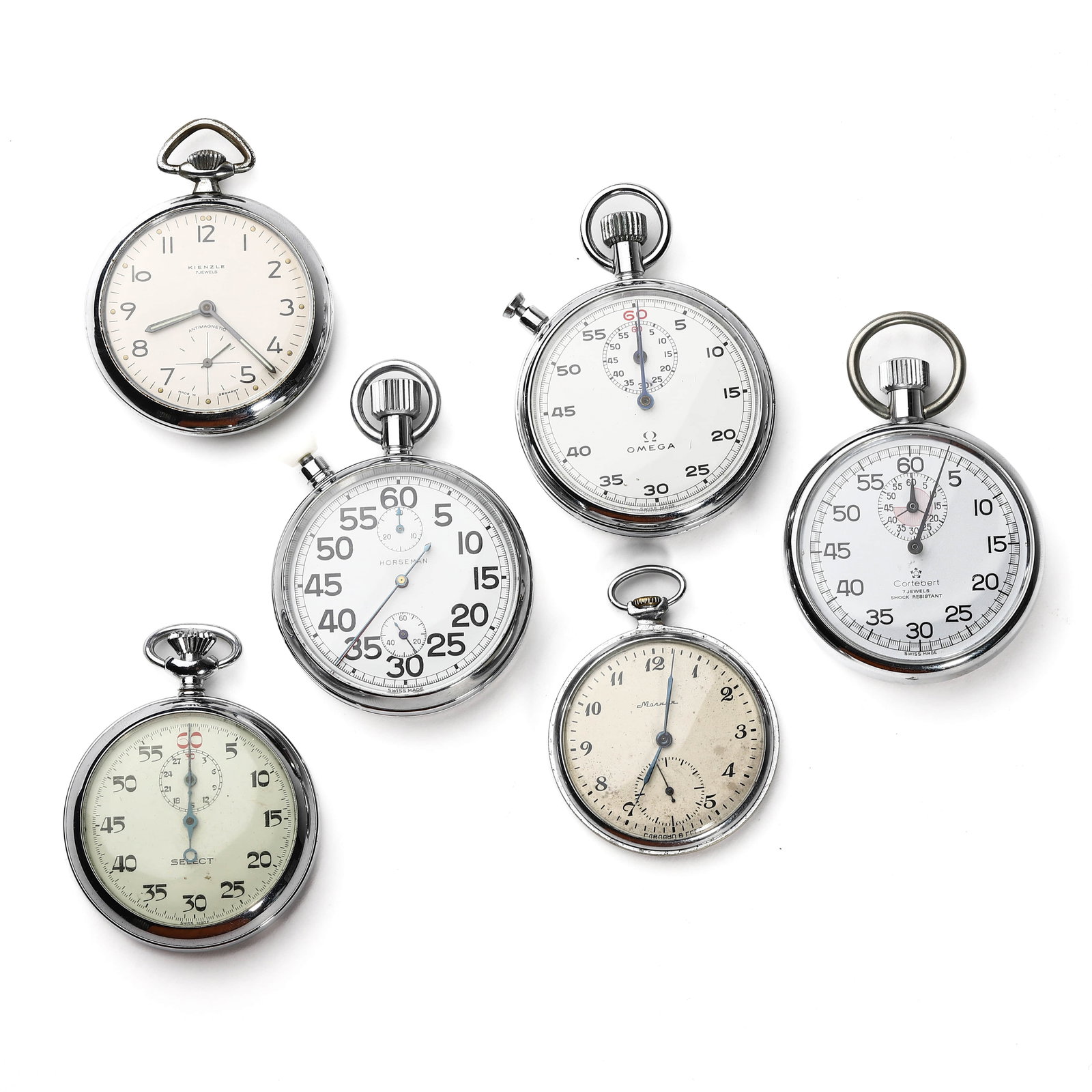 SET OF SIX VINTAGE POCKET WATCHES (1 of 9)