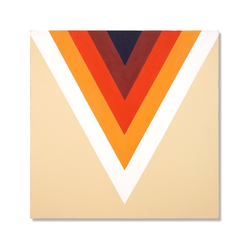 KENNETH NOLAND (1924-2010), ATTRIBUTED TO, ACRYLIC ON CANVAS: Signed (verso) Image Dimensions: 33 3/4 x 33 3/4 in (85.8 x 85.8 cm) This painting comes with coa. Kenneth Noland stands as one of the central figures of postwar American abstraction, whose work playe