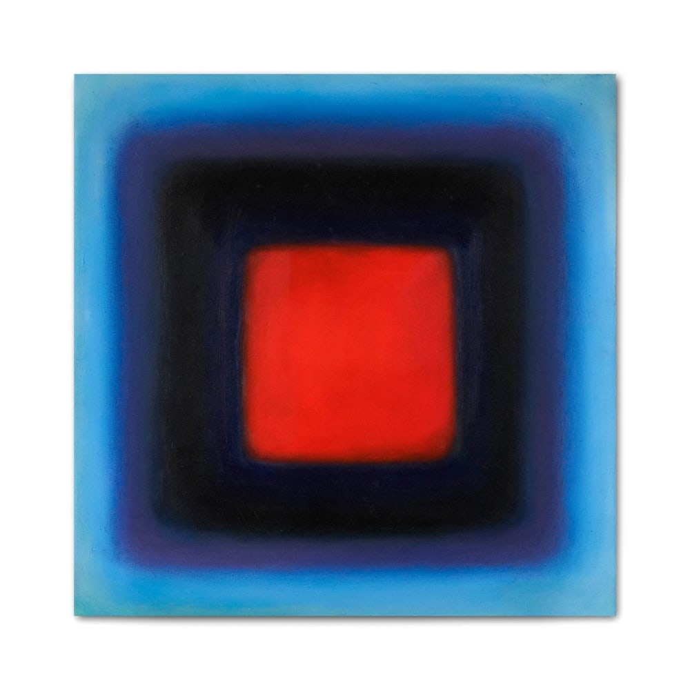 WOJCIECH FANGOR (1922-2015), ATTRIBUTED TO, OIL ON CANVAS: Image Dimensions: 71 x 71 cm (28 x 28 in) Signed (verso) This painting comes with COA. A prominent figure in the Polish Op Art movement, Wojciech Fangor entered a pivotal period of abstract