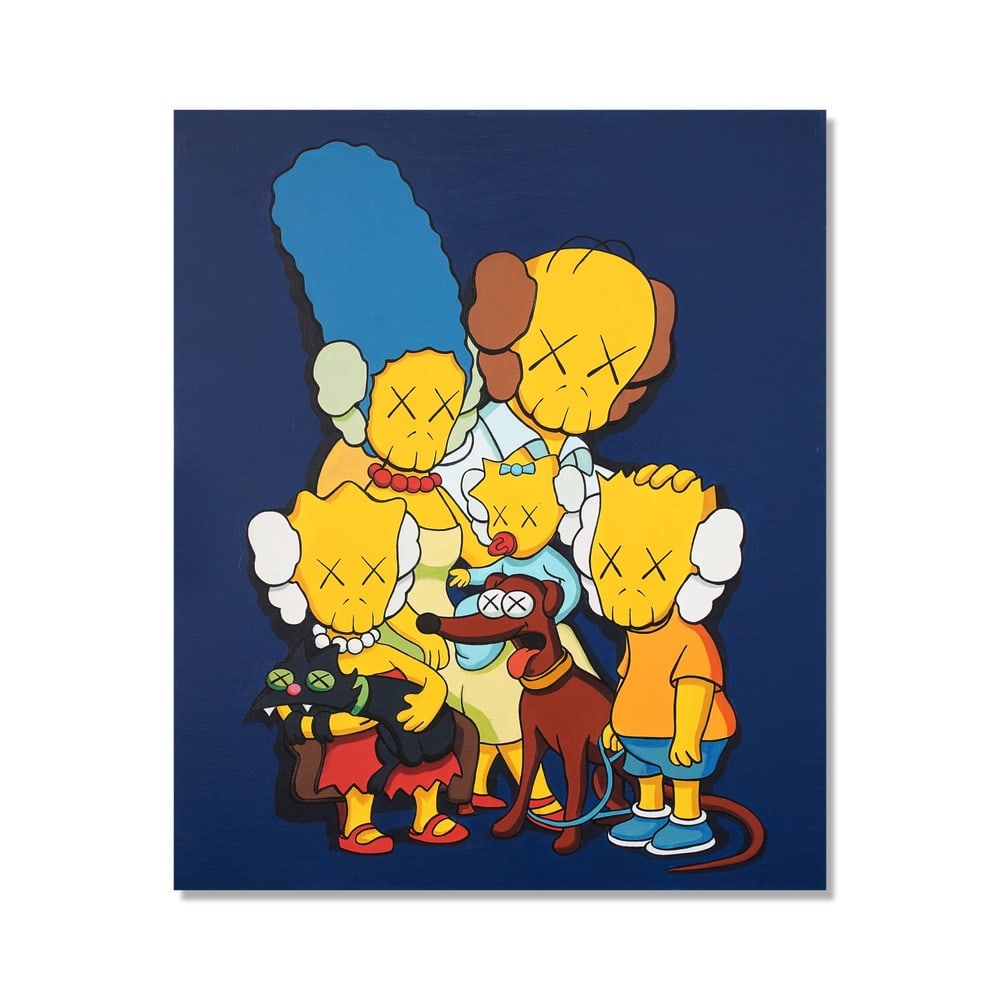 KAWS (B.1974), ATTRIBUTED TO, ACRYLIC ON CANVAS: Signed (verso) Image Dimensions: 35 7/8 x 29 7/8 in (91 x 76 cm) This painting comes with COA. KAWS's The Simpsons (2004) marks a significant moment in his practice, where appropriation, transformatio