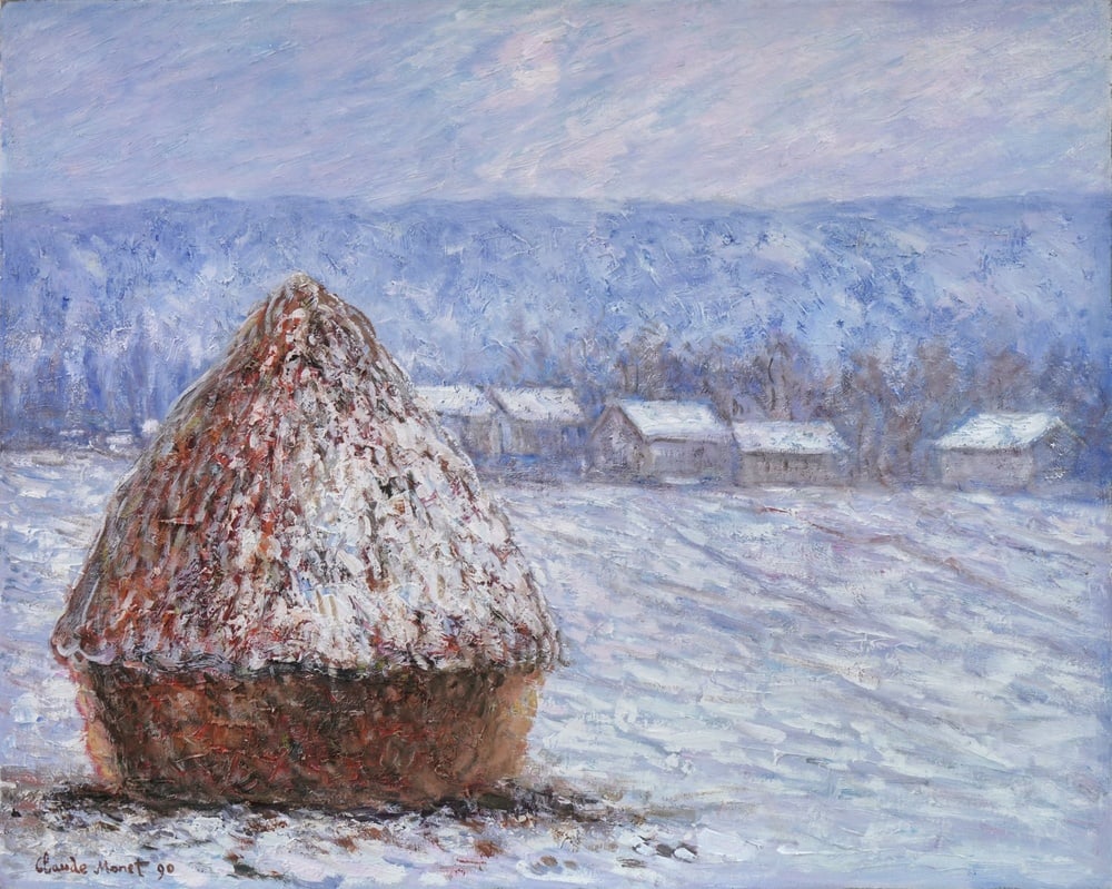 CLAUDE MONET (1840-1926), ATTRIBUTED TO, OIL ON CANVAS: Image Dimensions: 29 x 36 in (73.5 x 91.5 cm) Signed (lower left) This painting belongs to Claude Monet's iconic Haystacks series, executed between 1890 and 1891 in the fields near his home in Giverny