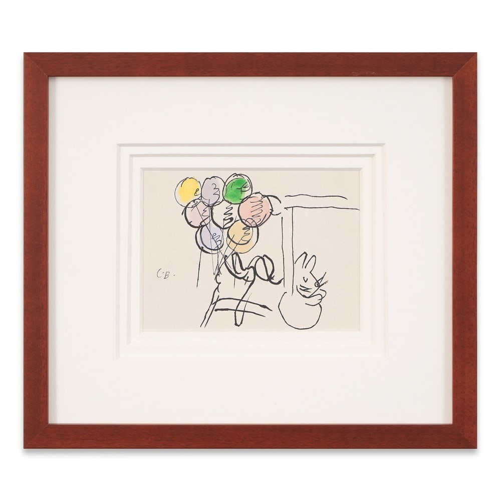 LUDWIG BEMELMANS SIGNED DRAWING: Image Dimensions: 7 x 5 1/8 in (17.8 x 13.1 cm) Framed Dimensions: 14 5/8 x 12 3/4 in (37.2 x 32.5 cm) Provenance and Authentication: This collectible has undergone a rigorous forensic evaluation. The