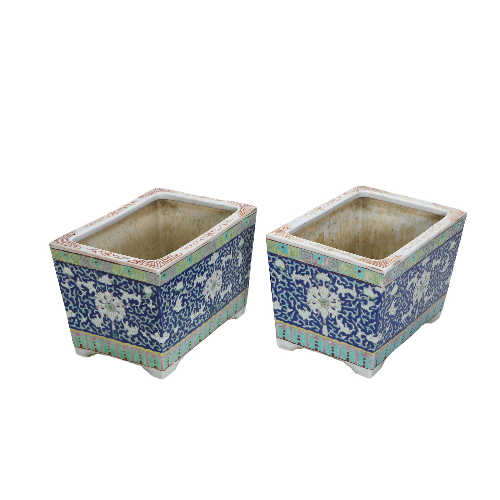 Chinese A pair of pastel flower pots (1 of 7)