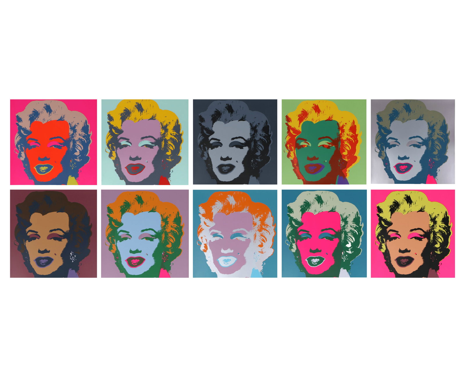 Andy Warhol mark Golden Marilyn Portfolio Prints: Frame height (cm), width (cm); Core height 91cm, width 91cm