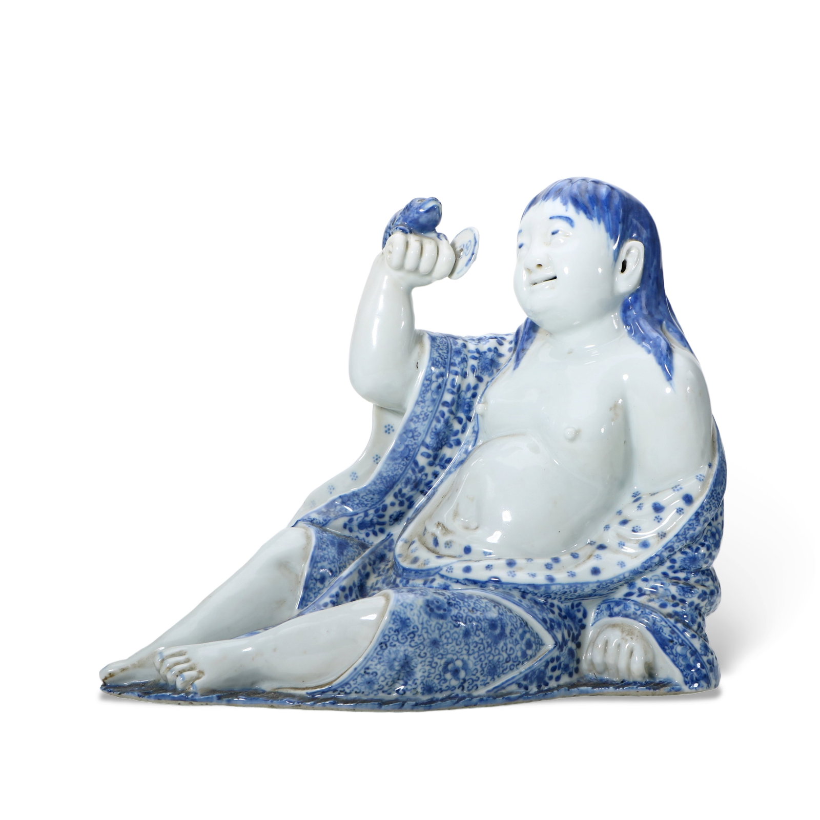 Since 1912 blue and white porcelain figurine: Height 20.5cm, Width 24cm, Thickness 12cm